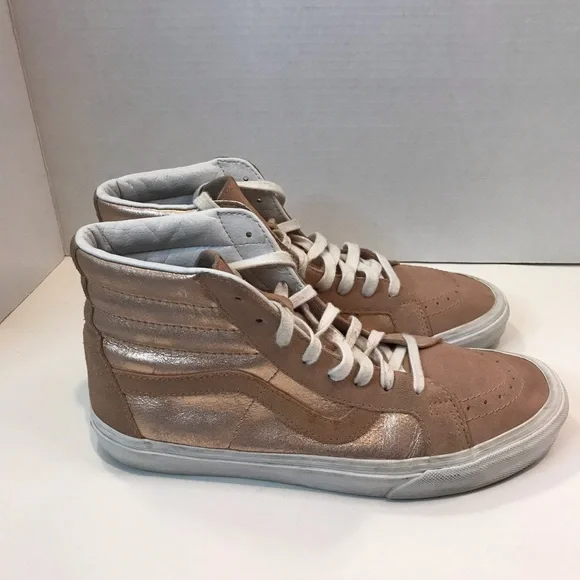 Vans Shoes Vans Sk8hi Rose Gold Pink Metallic Suede Shoes